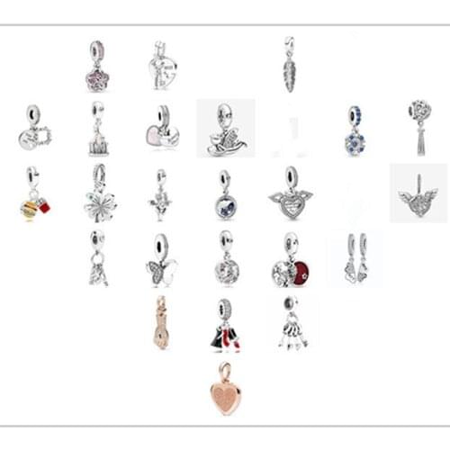 925 Sterling Silver Best Friend Forever Dangle Charm Beads Fit Women Pan Bracelet & Necklace DIY Jewelry