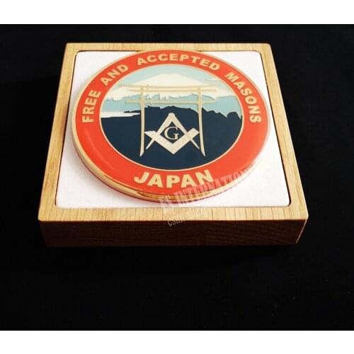 Masonic Car emblem Japan Fujiyama Badge Mason Freemason Size 3'' NO.38 Symbol Gift for Freemason cloth accessories