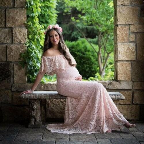 2019 New Summer Sexy Maternity Dresses for Photo Shoot Pregnancy Photograph Props Lace Maxi Wedding Party Gown dress Pregnant