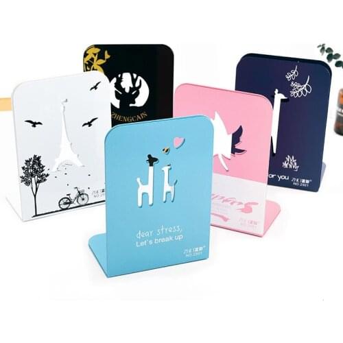 1 Pair Metal Fashion Bookends Bookends for Shelves Metal Bookend Supports for Shelves and Desk