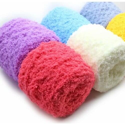 100g/ball coral velvet towel yarn hand-woven scarf wool yarn stick needle velvet doll DIY wool ball