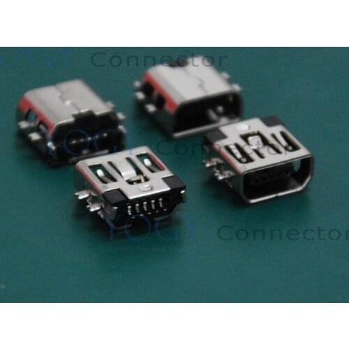 10 pcs/lot)SMT Type-B MINI USB Receptacle, 4 Fixed feet,Commonly used in Digital cameras, mobile speaker