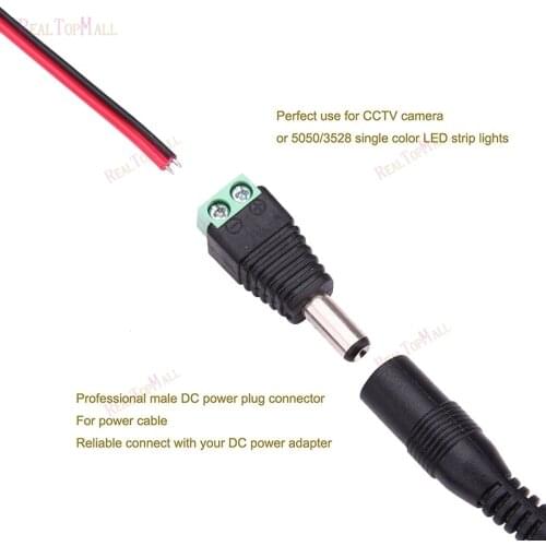 5.5mm x 2.1mm Male DC Power Plug Adapter Jack Adapter Connector Plug For CCTV Camera