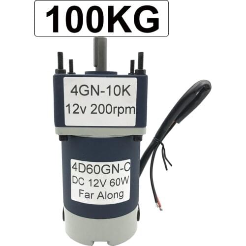 60W Micro Geared Reducer Motor DC 12V 24V Low Speed 10 To 600RPM High Torque 3.2 To 100KG Adjustable Speed Reversible Motor