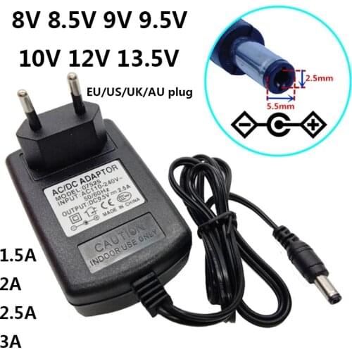 9.5V 2.5A 2500mA 9.5 V Volt AC DC Wall Adaptor Power Adapter Supply Universal Conveter EU US AU UK Plug 5.5*2.5mm Transformer