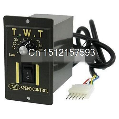 AC 220V 120W Electric Gear Motor Speed Controller Switch Black 6 Pins