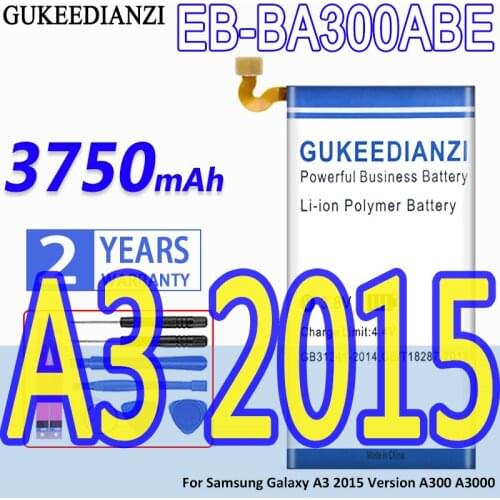 High Capacity GUKEEDIANZI Battery EB-BA300ABE 3750mAh For Samsung Galaxy A3 2015 Version A300 A3000 A300F