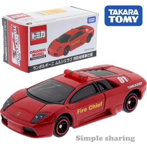 Tomy Tomica Shop Original Lamborghini Murcierago Fire Command Car Hot Pop Kids Toys Motor Vehicle Diecast Metal Model