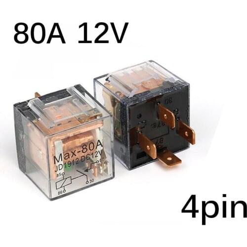 Car Automobile Relay 80A/100A With Green LED Light And Ceramic Socket SPST 4 Pin/SPDT 5 Pin 12V/24V Optional Waterproof