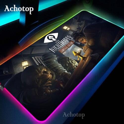 Little Nightmares Large RGB Gaming Mouse Pad XXL LED Mause Pad PC Gamer Mouse Carpet Big Mause Pad PC Desk Pad Mat with Backlit