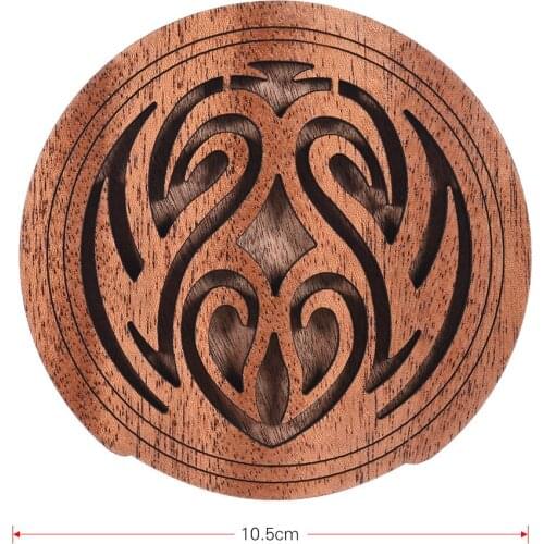 Guitar Wooden Soundhole Sound Hole Cover Block Feedback Buffer Mahogany Wood for EQ Acoustic Folk Guitars guitar accessories