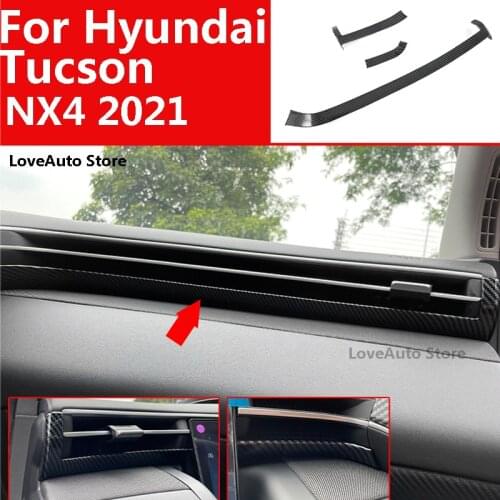 For Hyundai Tucson NX4 2021 2022 Car Front Air Outlet Decorative Frame Interior Carbon Fiber Decoration Cover Trim Accessories