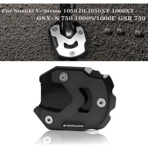 For Suzuki V-Strom 1050 DL1050XT 1000XT CNC Kickstand Foot Side Stand Extension Pad Support Plate GSX-S 750 1000S/1000F GSR 750