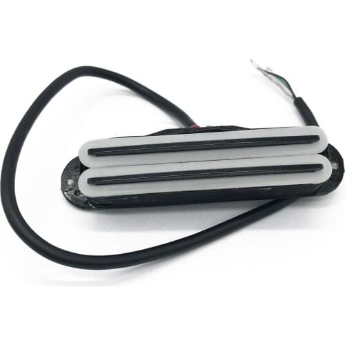 Dual Hot Rail Blaster Humbucker Pickups for Stratocaster ST Tele Strat Squier Electric Guitar,silver body with black rails