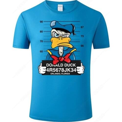 Hot Sale Donald Duck Funny T Shirt Summer Cotton Print T-shirt Men Women Tops Short Sleeve Cool Tee Streetwear Clothing J103