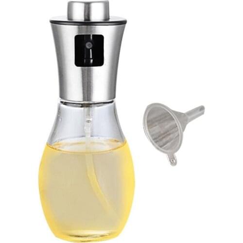 Kapmore 1pc Oil Sprayer Glass Portable Creative Oil Dispenser Vinegar Bottle With Funnel For Home Cooking Kitchen Storage