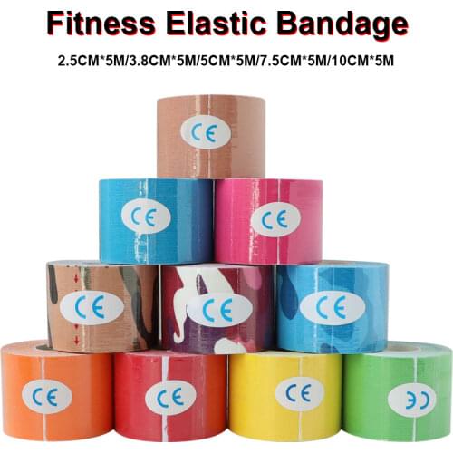 Kinesiology Tapes Elastic Bandage Cotton Adhesive Fitness Tape Sport Injury Muscle Tape Knee Fitness Protector Bandage 5 Size