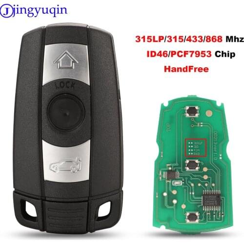 Jingyuqin 3 Buttons Remote Car Key 315LP/315/433/868 MHZ CAS3 CAS5 For BMW 3 5 Series X5 X6 Z4 Smart Key Control Handfree