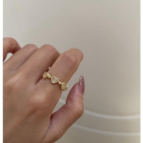 Vintage Gothic Colorful Enamel Love Heart Ring Cute Simple Metal Gold Silver Color Rings for Women Punk Rock Jewelry