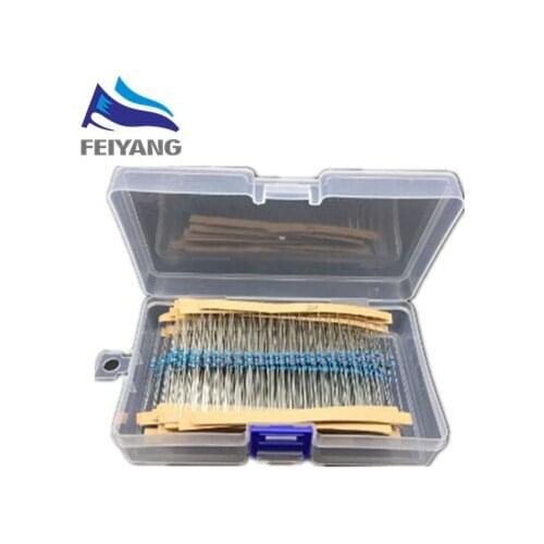 600PCS/LOT 1/4W Metal Film Resistor Kit 1% Resistor Assorted Kit Set 10 -1M Ohm hm Resistance Pack 30 Values each 20 pcs