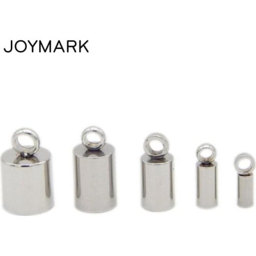 Stainless Steel End Caps DIY Jewelry Accessories Findings For Leather Cord Bracelet 1.2mm-8.0mm Hole 10 Sizes 100pcs/lot BXGA001