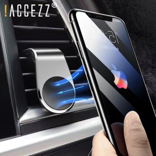 !ACCEZZ Magnetic Car Phone Holder Stand For iPhone 11 Pro X Samsung Air vent Mount Mobile Phone Iron Sheet Sticky Magnet Bracket