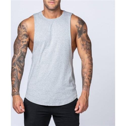 Mens Tank Tops Shirt Gym Clothing Fitness Stringer Tank Top Cotton Sleeveless Vest Man Plain Canotte Bodybuilding Tanktop