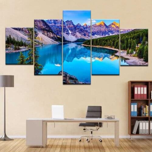 5 Piece Moraine Lake diamond painting Full Square,round diamond,rhinestone embroidery Mosaic Multi picture,A509