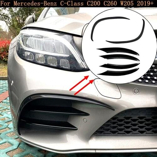 Suitable for Mercedes-Benz C-Class W205 C205 S205 facelift 2019+ C180 C200 C260 front bumper sticker Trim cover accessories