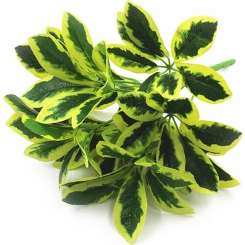 Artificial Plant Decoration Wall Plant and Wood Laminated Handle 9 Head Duck Foot Leaf Guest Room Home Decoration