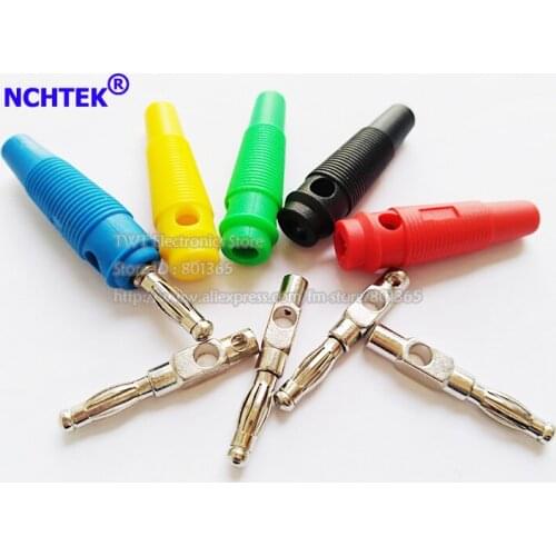 NCHTEK 5 Colors Nickel Plated Banana Plug Male 55mm/Free shipping/1Sets(5PCS)