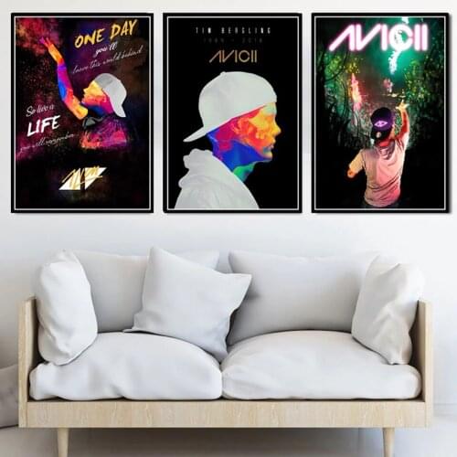 Poster Print Avicii Legend DJ Music Singer Star Modern Abstract Oil Painting Art Canvas Wall Picture Home Decoration