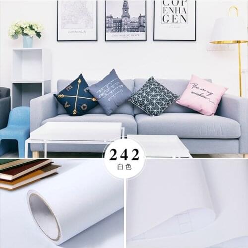 Home Decor Films Waterproof Wall Stickers Solid Color Matte pvc Self Adhesive Wallpaper Living Room Kitchen Doors Stickers