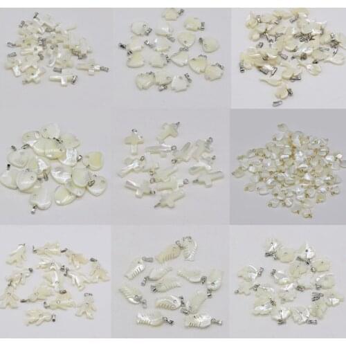 Natural shell pendant Milky Different Shape Exquisite Shell Charms For Jewelry Making DIY Bracelet Necklace Earrings Accessories