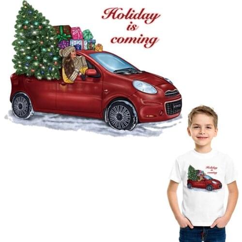 Holidays Gift Clothing Stickers Heat Transfer Stickers Clothes Iron On Fashion Diy Accessory Custom Patch Christmas Tree