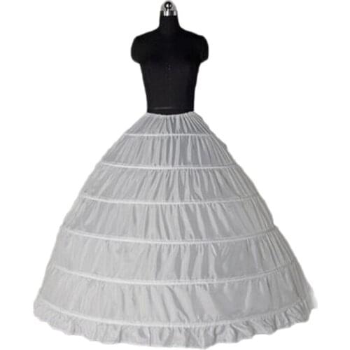 Princess Petticoat six-layer wedding dress support white large size banquet dress skirt support Spring Summer Ball Gown Petticoa