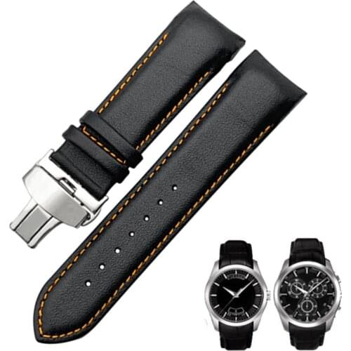 Calfskin Leather Mens Watchband 1853 for Tissot Watch Strap T035410A 407A Couturier 22 23 24mm Watch Bands Belt Wrist Bracelets