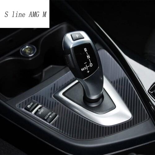 Car Styling for BMW F20 F21 LHD Car Interior Carbon Fiber Gear Shift Panel Frame Covers Trim Auto Stickers 1 Series Accessories