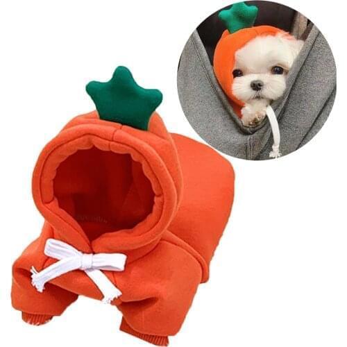 Comfortable Carrot Shape Dog Costume Keep Warm Puppy Hoodie Sweater Cat Winter Coat Kitten Protective Clothes Dog Accessories
