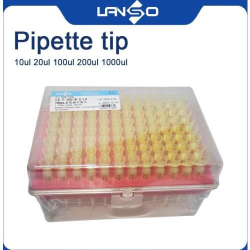 Disposable pipette tips 100ul suction head, filter element, boxed, sterilized, no DNase / RNase