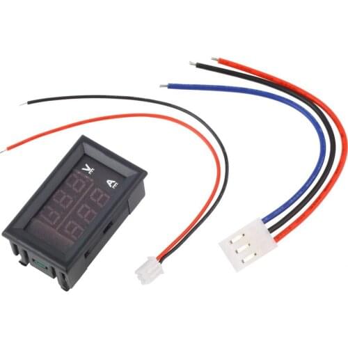 1pcs Professional 100V 10A Voltmeter Ammeter Blue + Red LED Amp Dual Digital Volt Meter Gauge