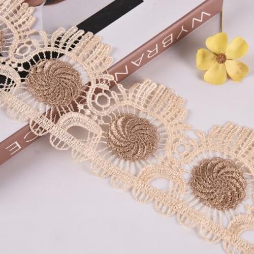 13M/Lot 10cm Wide Embroidered Water Soluble Curtain Lace Trims Ribbon Skirt Sofa Cushion Decor Curtain Accessories DIY Sewing