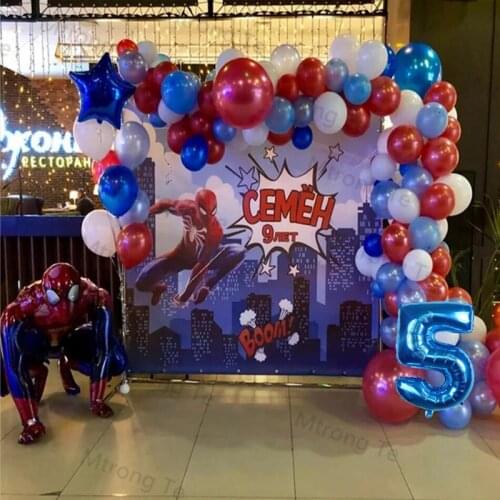1Set Super Hero 3D Spiderman Foil Balloons Latex Air Globos Kid Birthday Party Decoration Baby Shower Inflatable Kids Toy Balls
