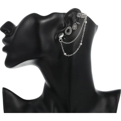 4Pcs/set 2020 New Bohemian Water Drop Crown Shape Earrings for Women Retro Color Crystal Stud Earrings Female Jewellery