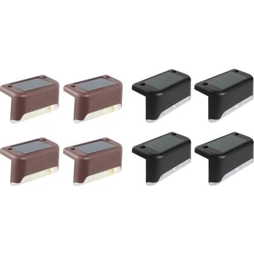 4Pcs Solar Powered LED Deck Lights Outdoor Path Garden Stairs Step Fence Lamp