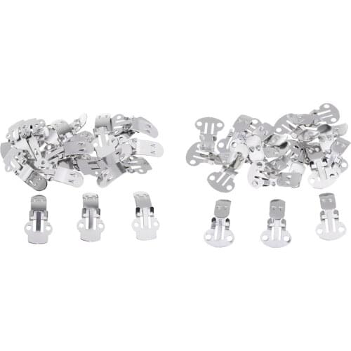 40pcs 2 Sizes Stainless Steel Flat Blank Shoe Clips for DIY Crafts Findings Sewing Accessories