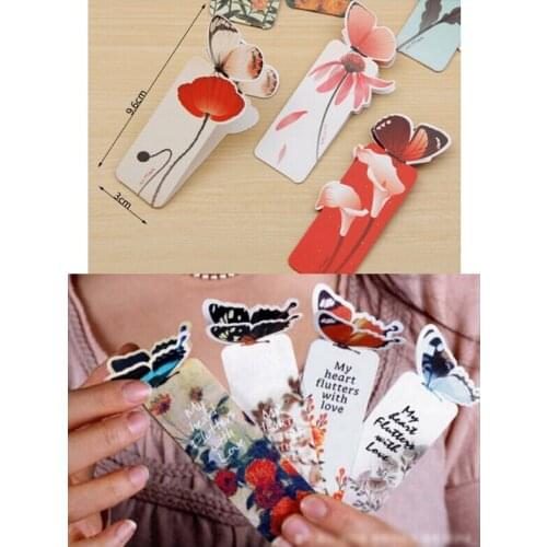 5PCS Bookmark butterfly Style Teachers Gift Book Marker Stationery Realistic Domestic selling Collection Write Bookmark