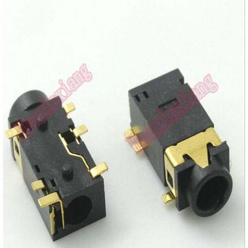 50PCS/Lot PJ-382B 6P 3.5mm SMD Audio Female Jack Connector 6PIN Gold-Plated