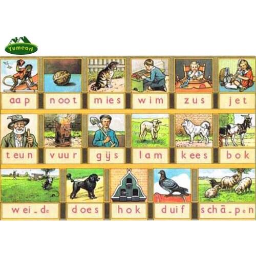 DIY Diamond Painting Cartoon Aap Noot Mies Creative Educational 3D Embroidery Cross Stitch Mosaic Painting Wall Decoration