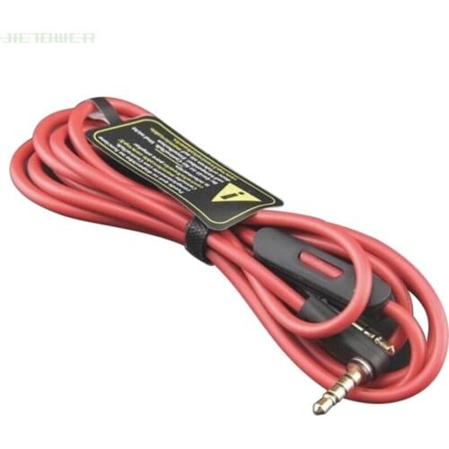 50pcs/lot 3.5mm Audio Cable 3 5 Aux Cable for Beats Solo HD Studio Pro Mixr Headphone Mobile Phone Speaker Aux Cord Wire